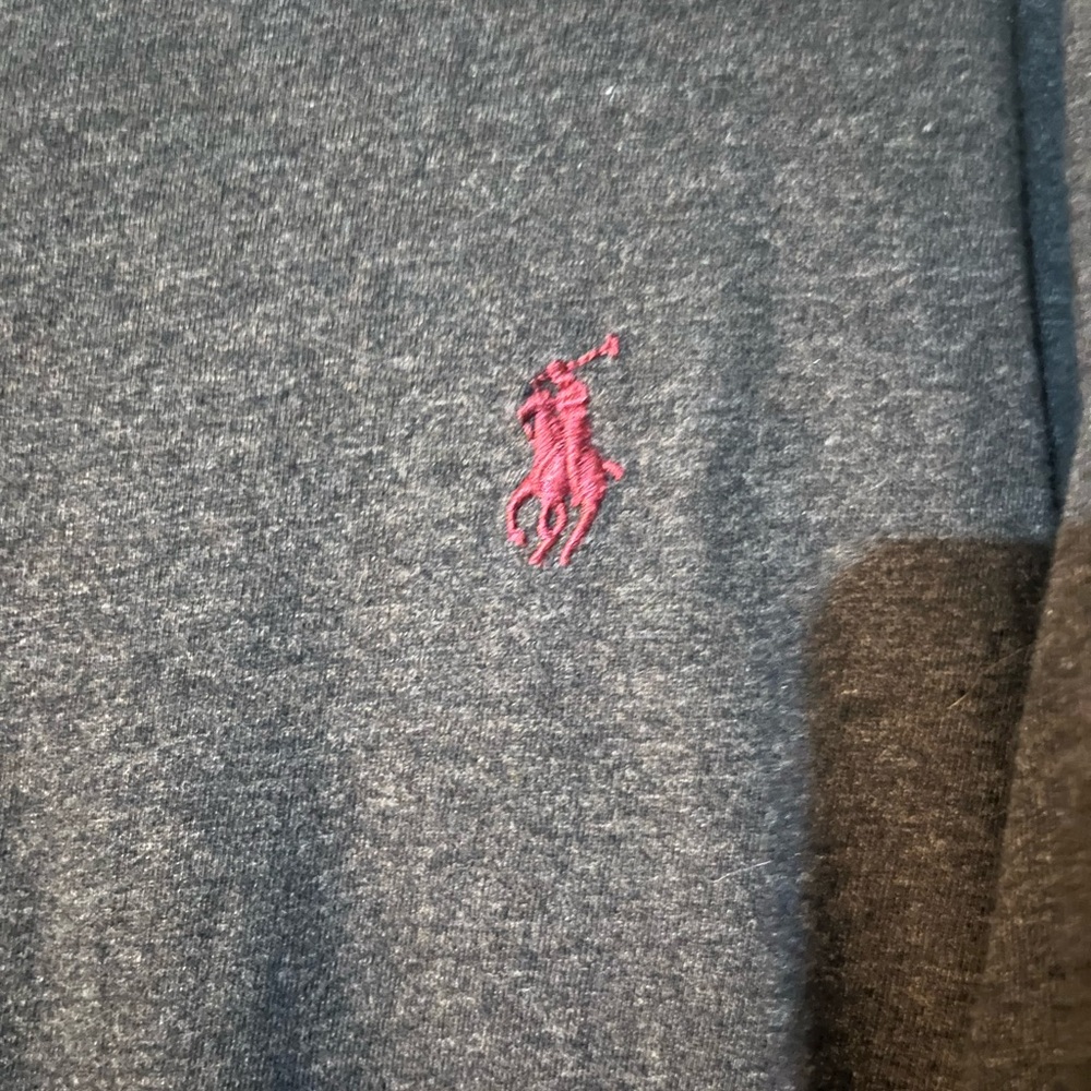 Ralph Lauren Charcoal Gray Polo Shirt with Maroon Logo 100% cotton